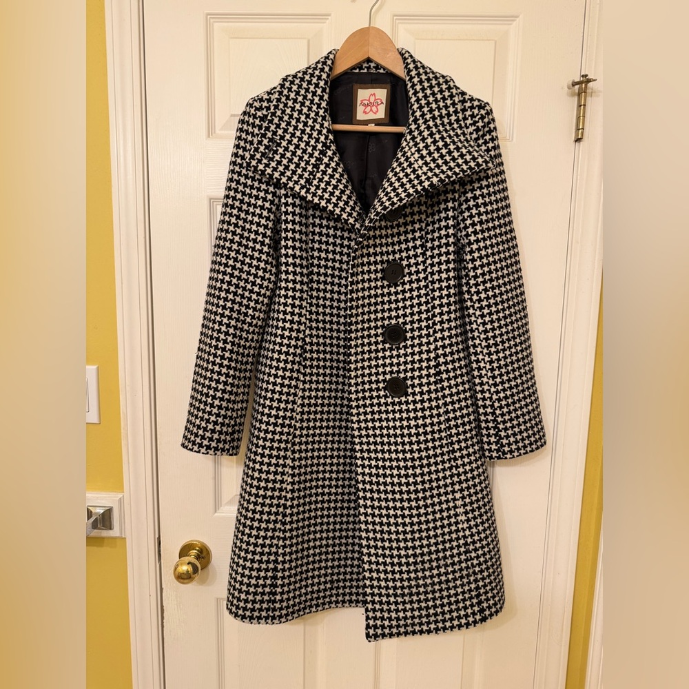 Sakura Black and White Pea Coat